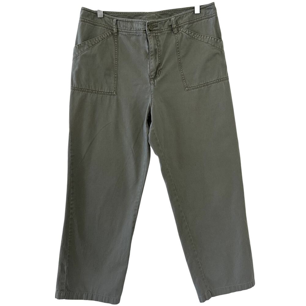 Women's Light Green Cotton Khaki Pants by Kim Rogers Sz. 14 Casual Boho